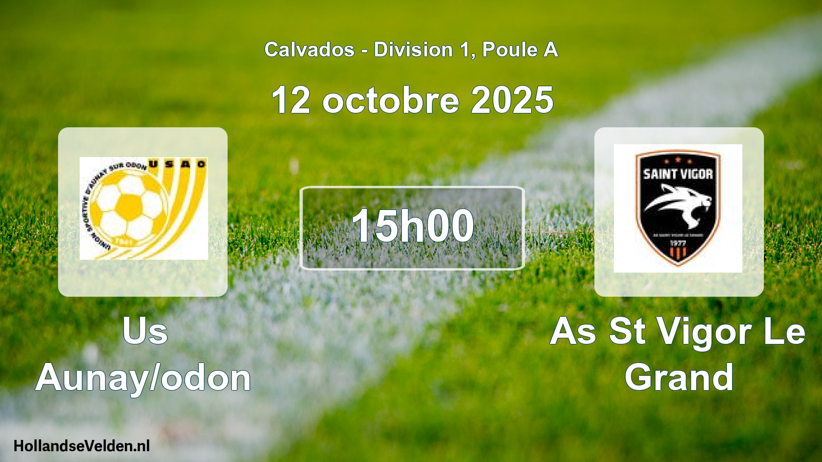 Geplande wedstrijd: Us Aunay/odon - As St Vigor Le Grand (12 octobre 2025)