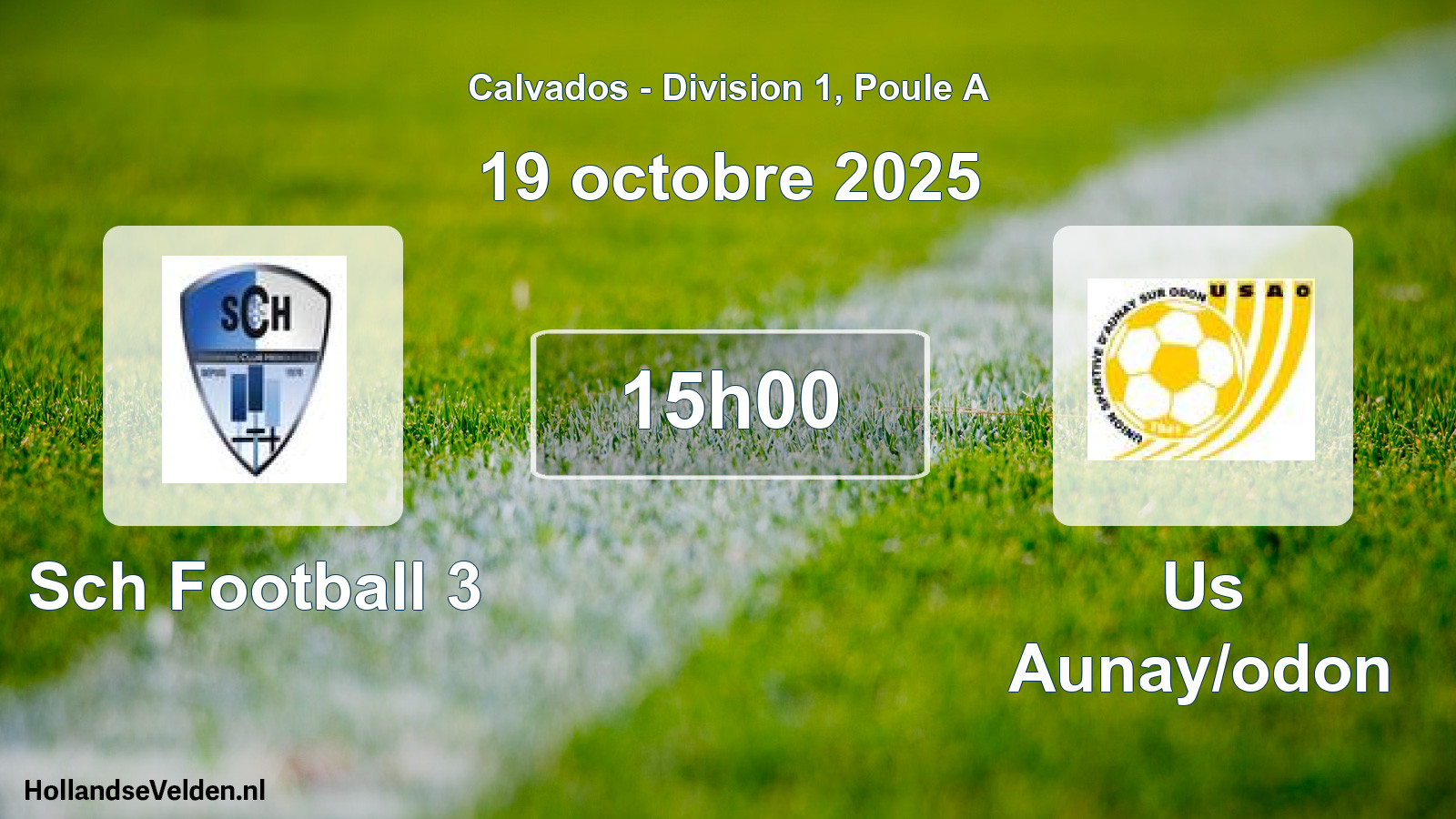Geplande wedstrijd: Sch Football 3 - Us Aunay/odon (19 octobre 2025)