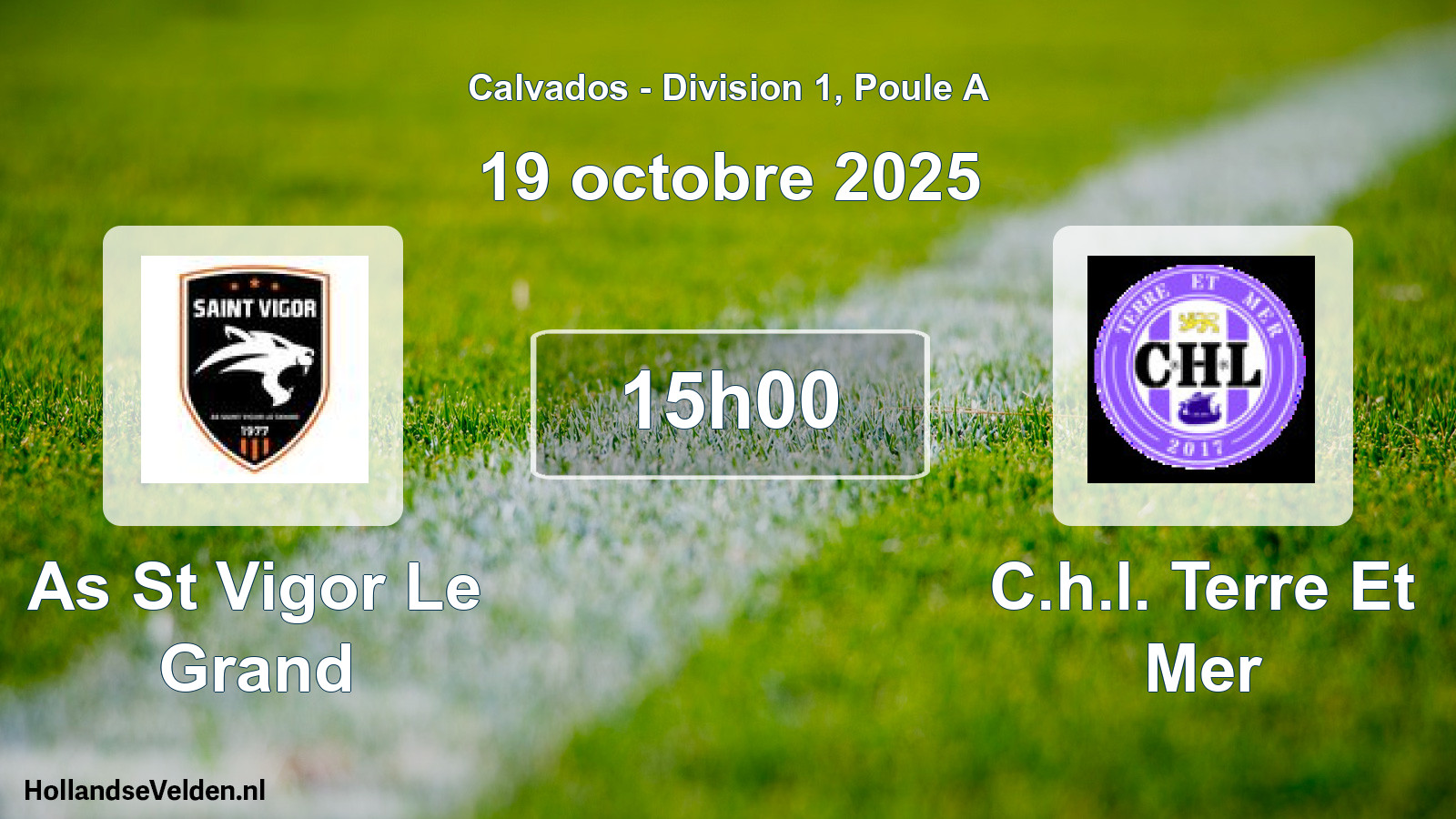 Geplande wedstrijd: As St Vigor Le Grand - C.h.l. Terre Et Mer (19 octobre 2025)