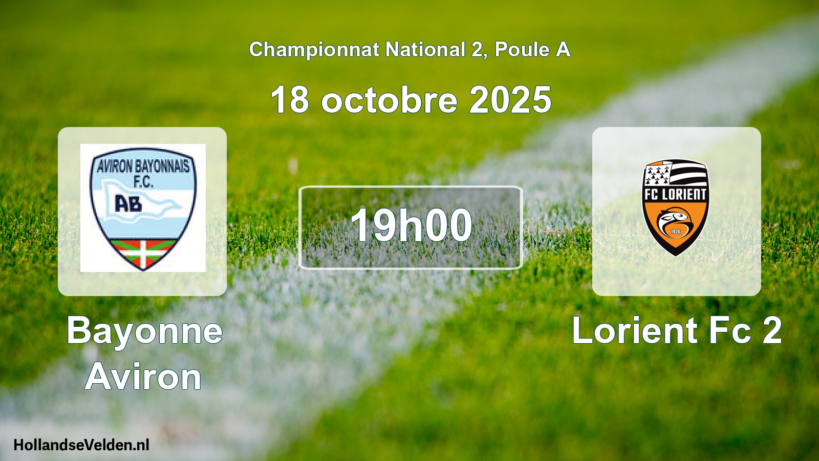Geplande wedstrijd: Bayonne Aviron - Lorient Fc 2 (18 octobre 2025)