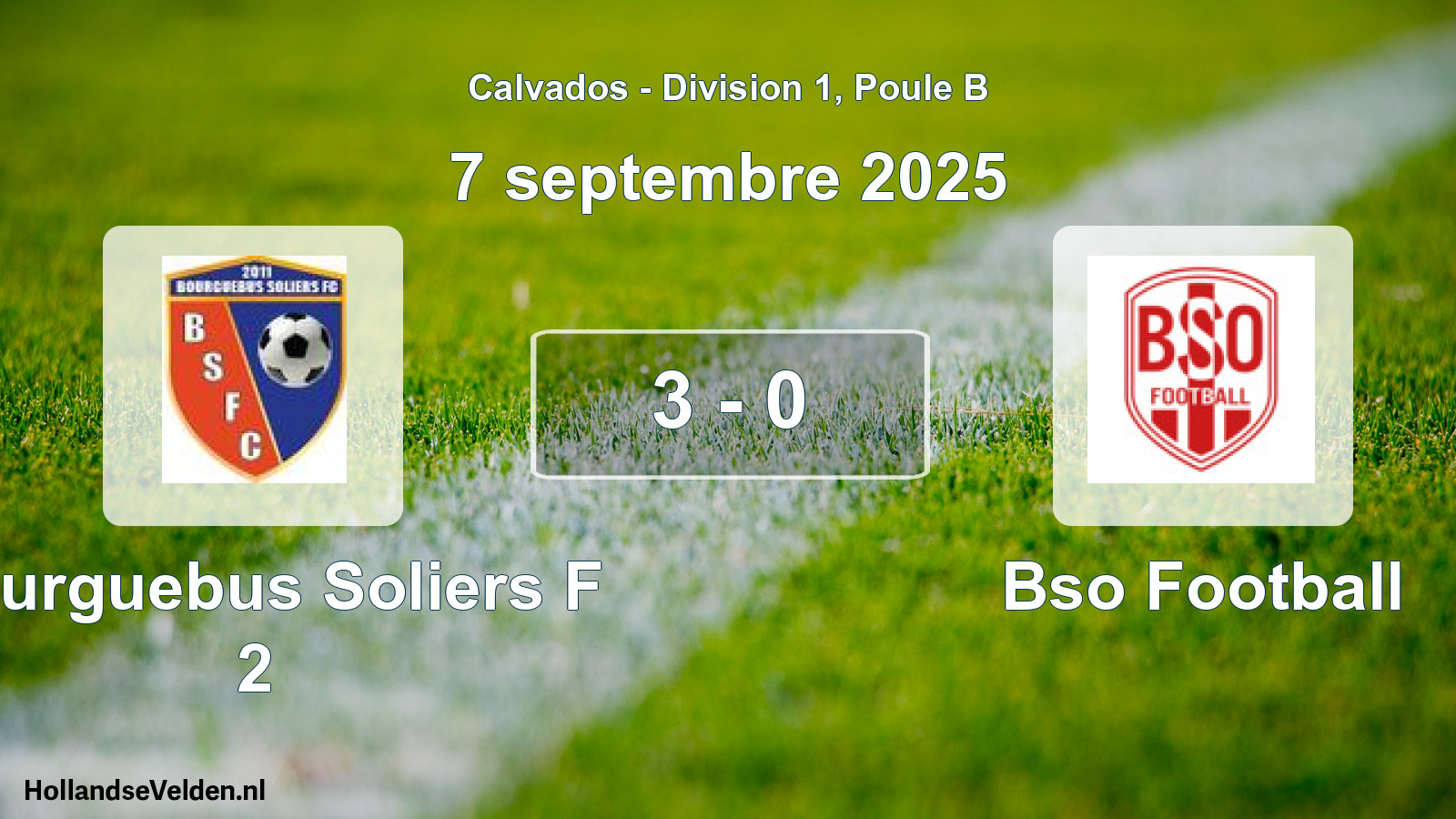 Gespeelde wedstrijd: Bourguebus Soliers F 2 - Bso Football 3 - 0 (7 september 2025)