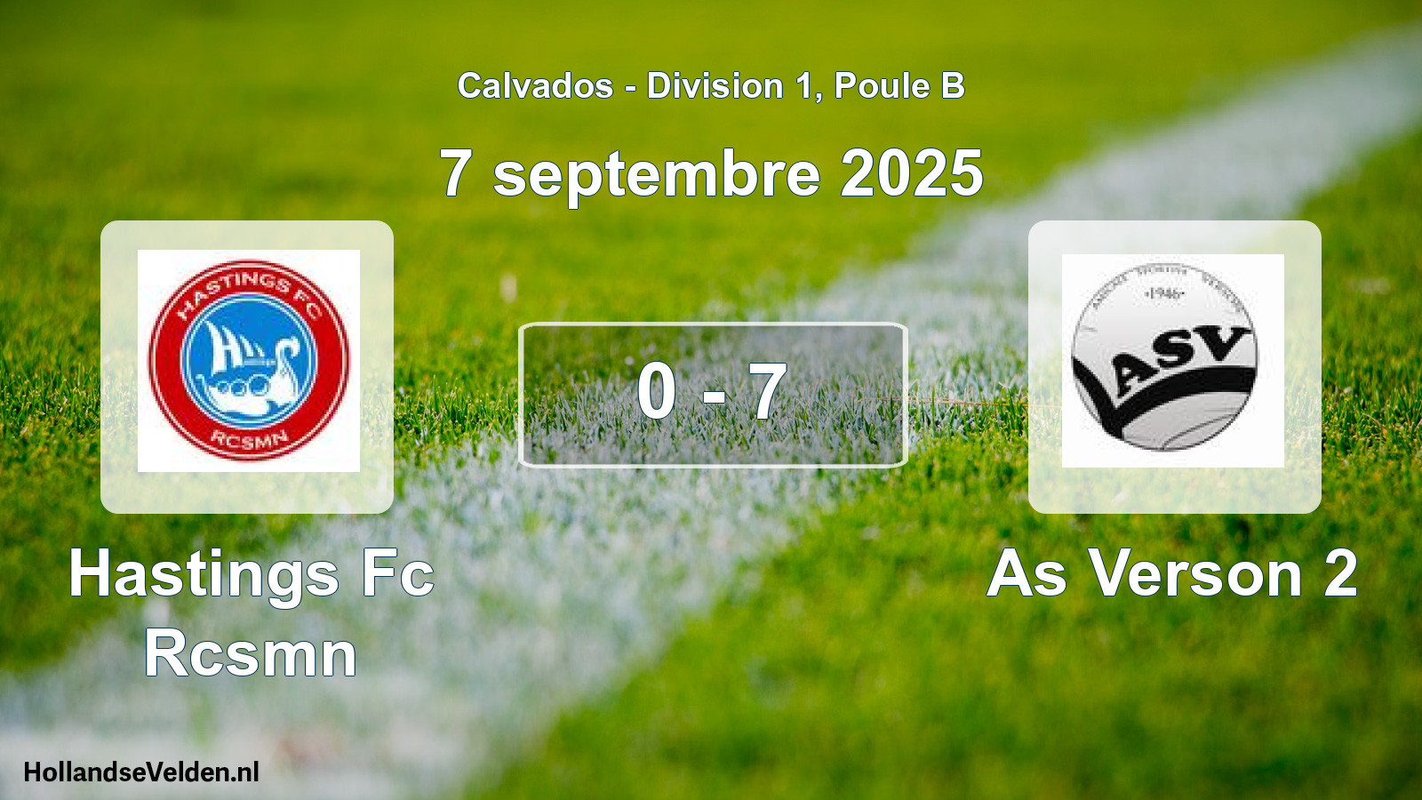 Gespeelde wedstrijd: Hastings Fc Rcsmn - As Verson 2 0 - 7 (7 september 2025)