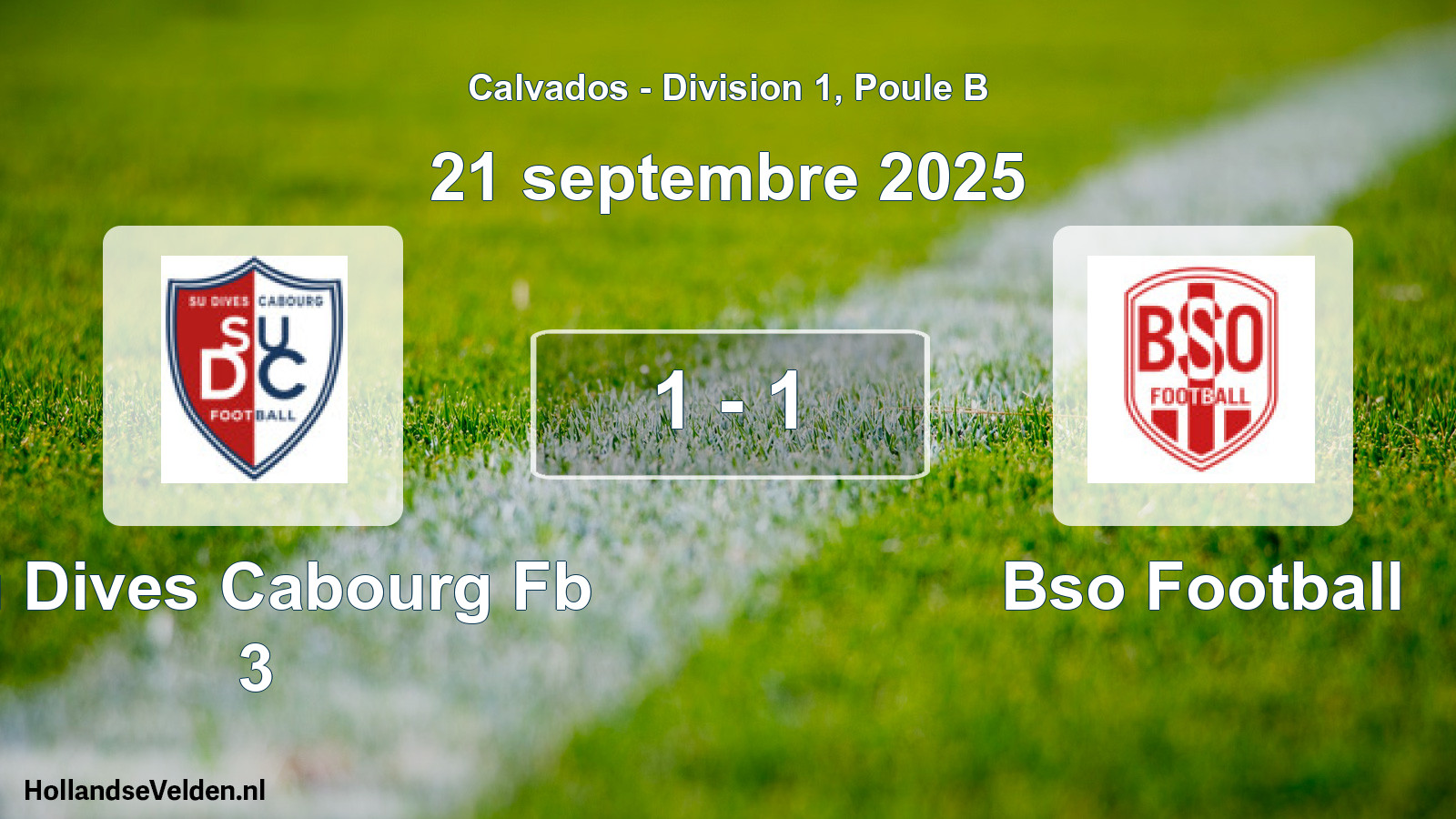 Gespeelde wedstrijd: Su Dives Cabourg Fb 3 - Bso Football 1 - 1 (21 september 2025)