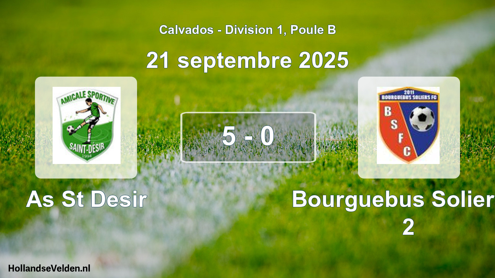 Total number of matches played: As St Desir - Bourguebus Soliers F 2 5 - 0 (21 September 2025)