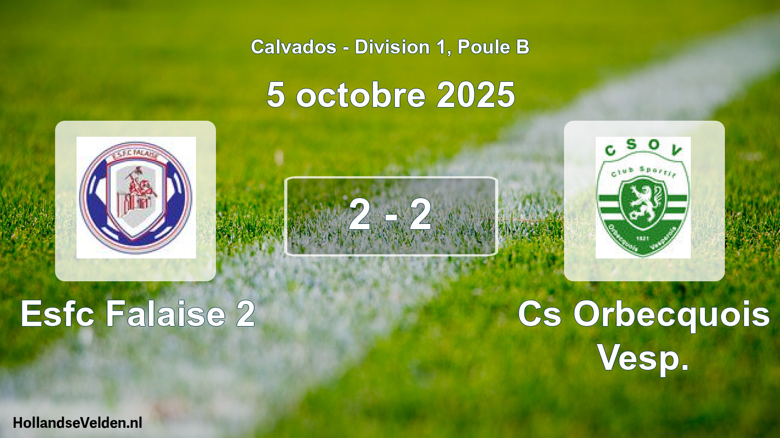 Gespeelde wedstrijd: Esfc Falaise 2 - Cs Orbecquois Vesp. 2 - 2 (5 oktober 2025)