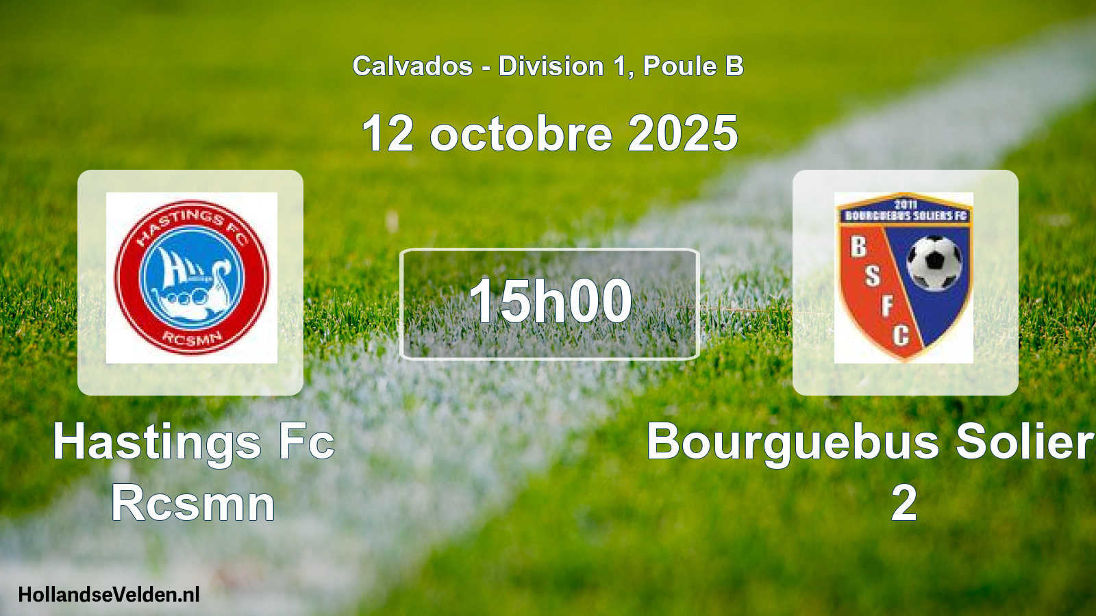 Geplande wedstrijd: Hastings Fc Rcsmn - Bourguebus Soliers F 2 (12 octobre 2025)