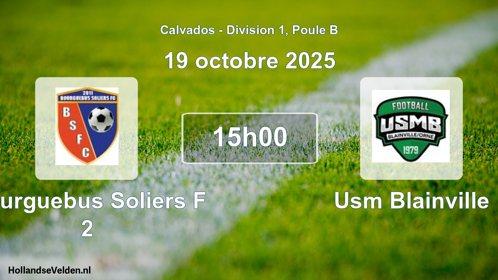 Geplande wedstrijd: Bourguebus Soliers F 2 - Usm Blainville (19 oktober 2025)