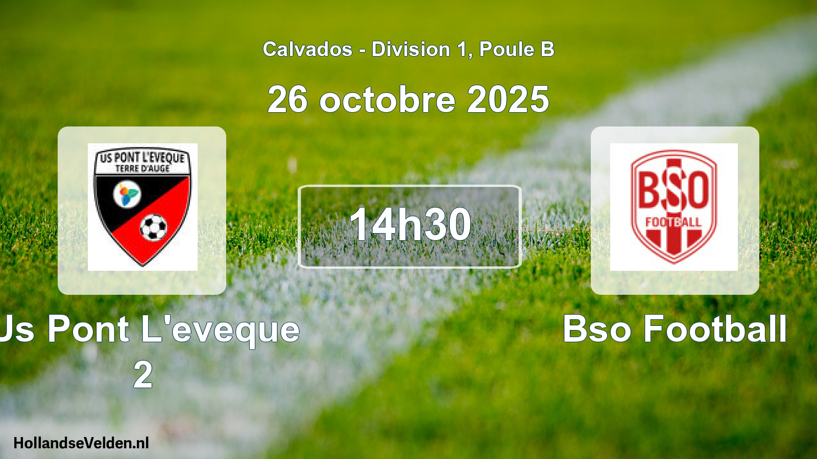 Geplande wedstrijd: Us Pont L'eveque 2 - Bso Football (26 oktober 2025)