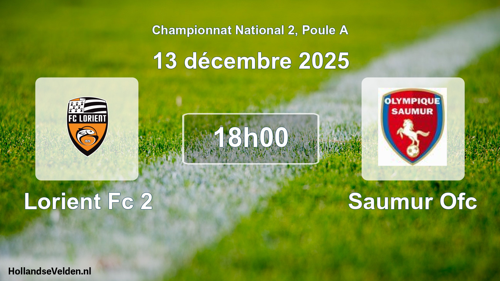 Geplande wedstrijd: Lorient Fc 2 - Saumur Ofc (13 décembre 2025)