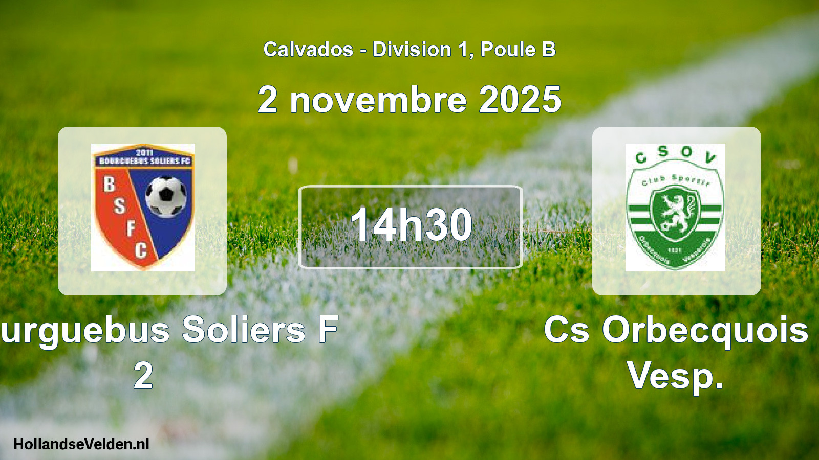 Geplande wedstrijd: Bourguebus Soliers F 2 - Cs Orbecquois Vesp. (2 novembre 2025)