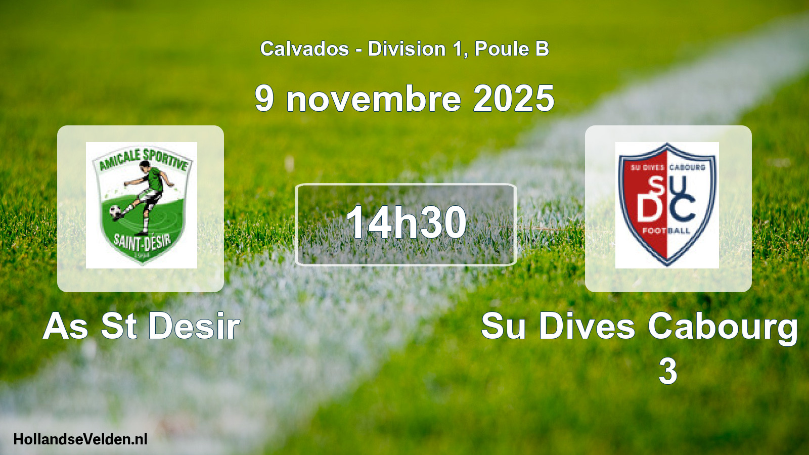 Geplande wedstrijd: As St Desir - Su Dives Cabourg Fb 3 (9 novembre 2025)