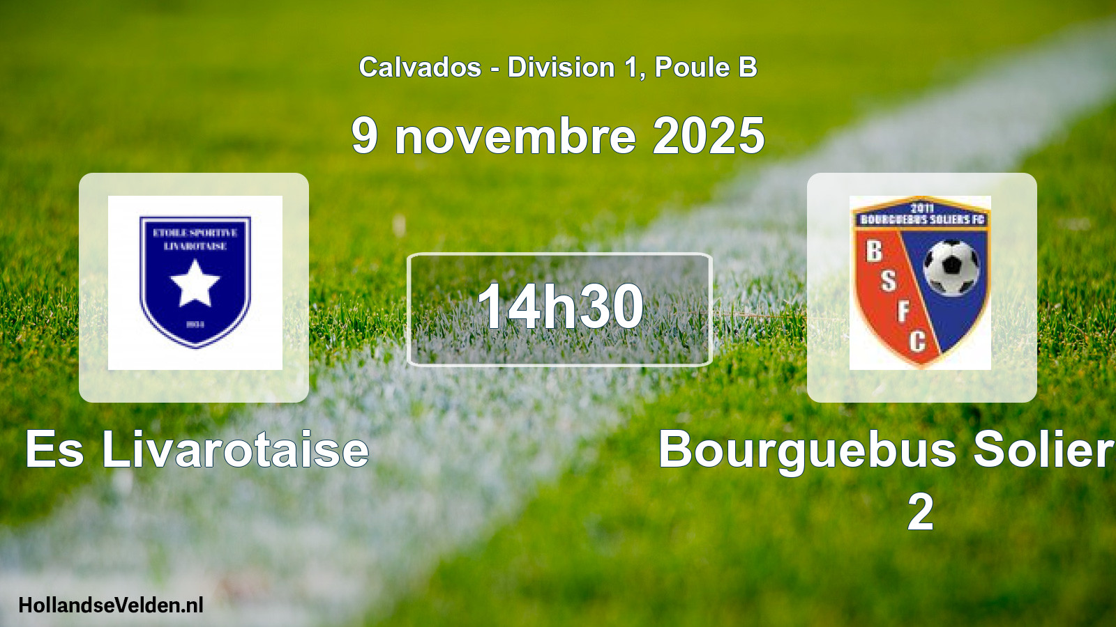 Geplande wedstrijd: Es Livarotaise - Bourguebus Soliers F 2 (9 november 2025)