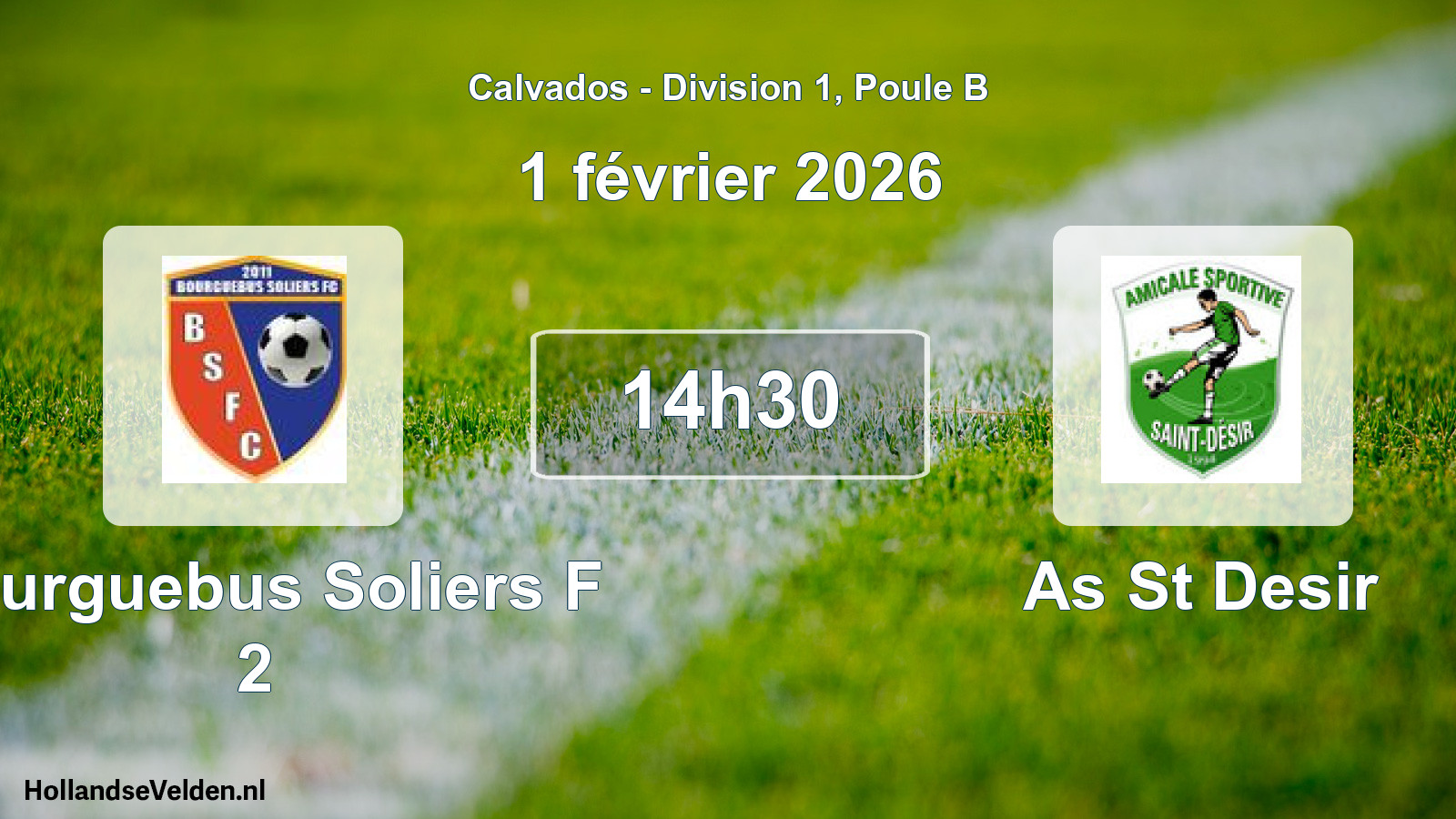 Geplande wedstrijd: Bourguebus Soliers F 2 - As St Desir (1 février 2026)