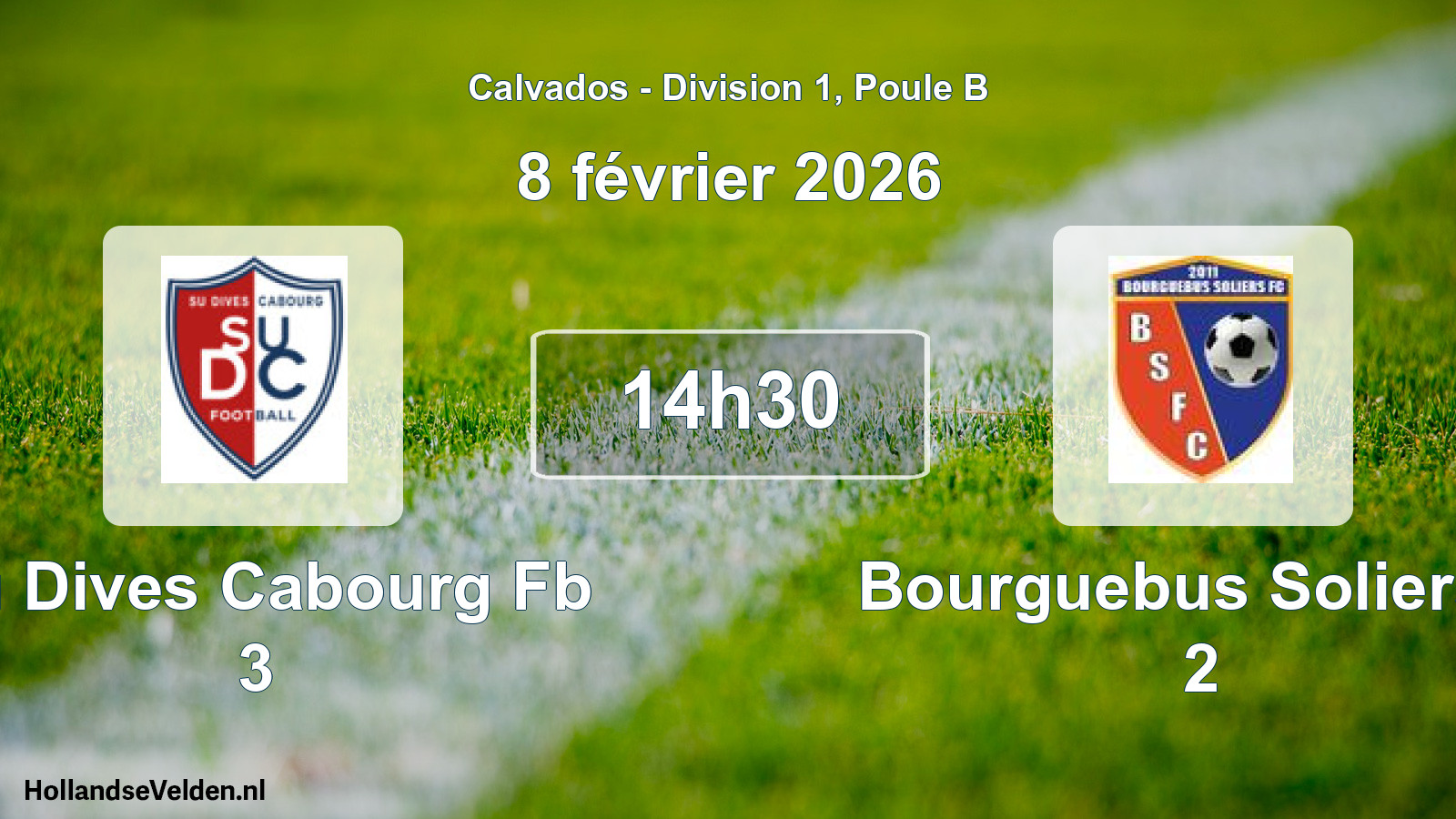 Geplande wedstrijd: Su Dives Cabourg Fb 3 - Bourguebus Soliers F 2 (8 februari 2026)