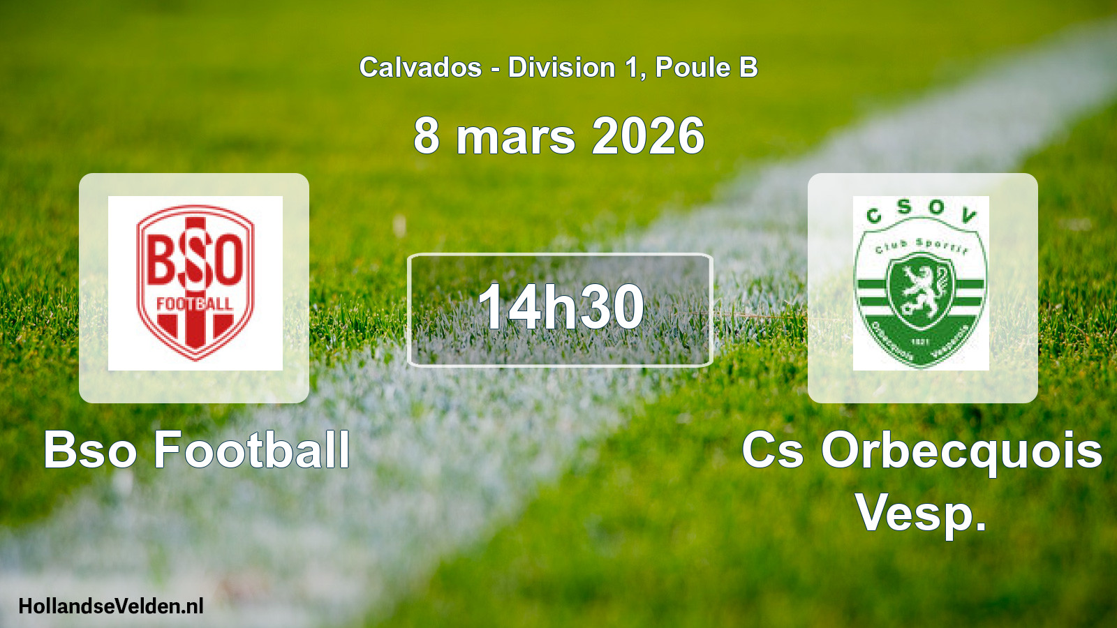 Geplande wedstrijd: Bso Football - Cs Orbecquois Vesp. (8 mars 2026)
