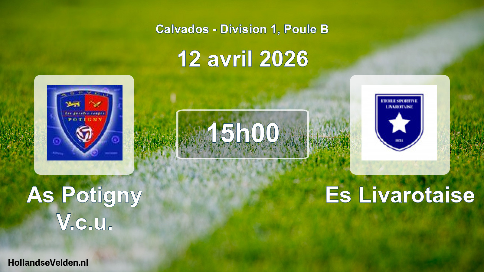 Geplande wedstrijd: As Potigny V.c.u. - Es Livarotaise (12 april 2026)