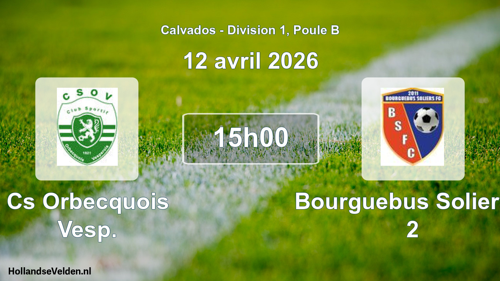 Geplande wedstrijd: Cs Orbecquois Vesp. - Bourguebus Soliers F 2 (12 avril 2026)