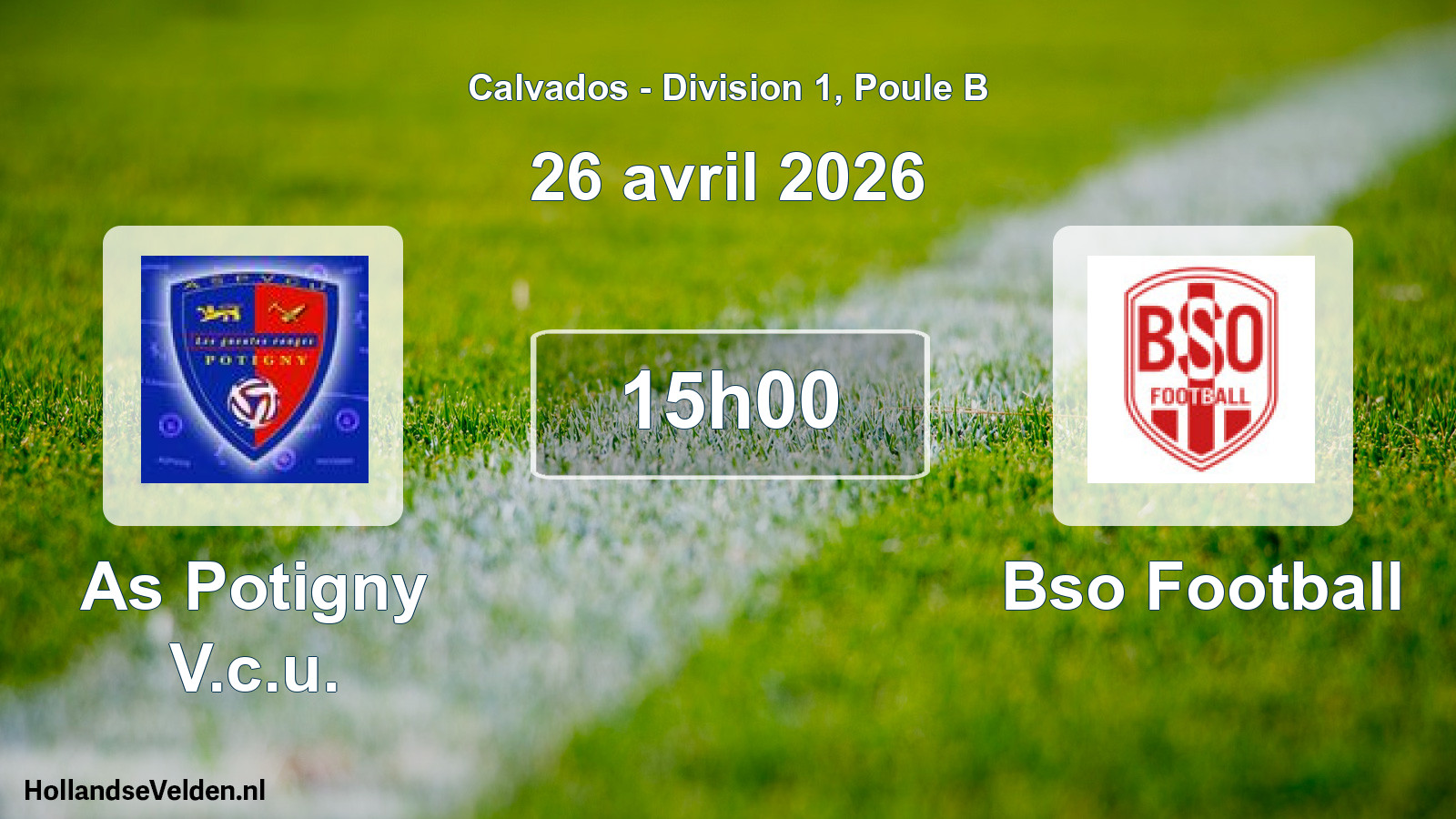 Geplande wedstrijd: As Potigny V.c.u. - Bso Football (26 april 2026)