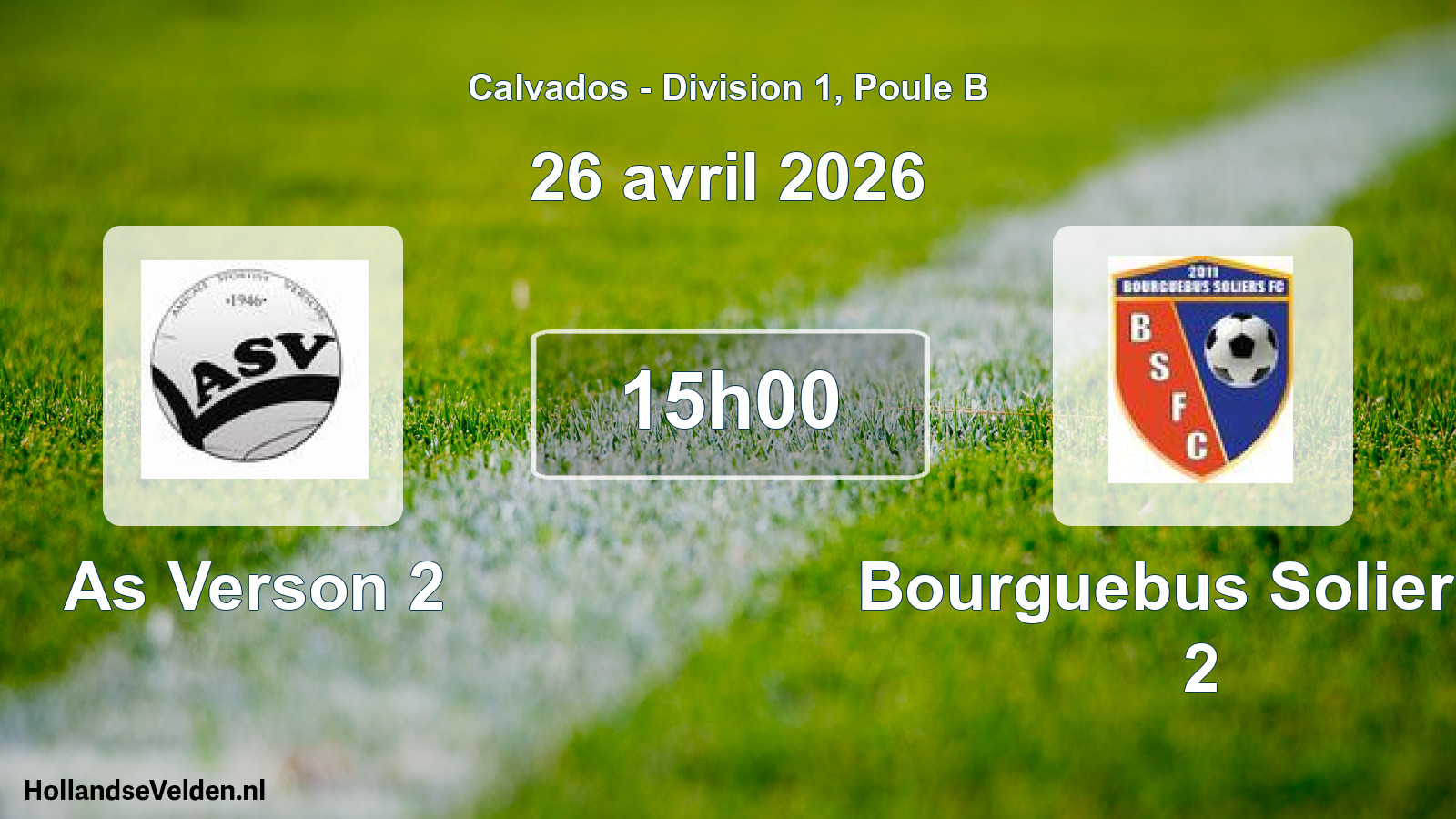 Geplande wedstrijd: As Verson 2 - Bourguebus Soliers F 2 (26 avril 2026)