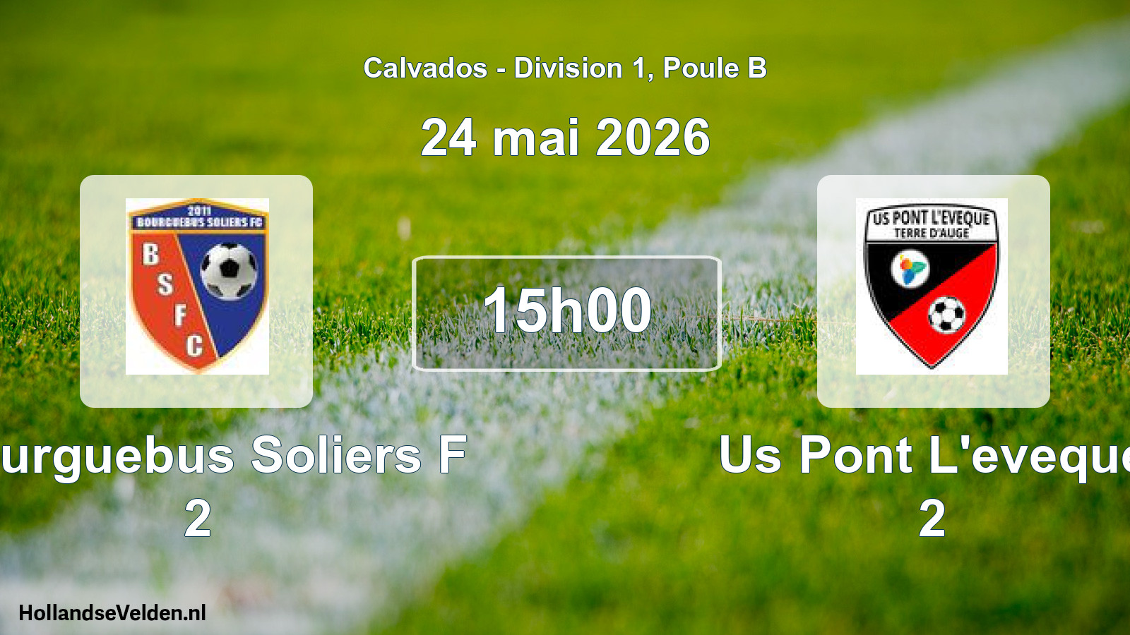 Geplande wedstrijd: Bourguebus Soliers F 2 - Us Pont L'eveque 2 (24 mai 2026)
