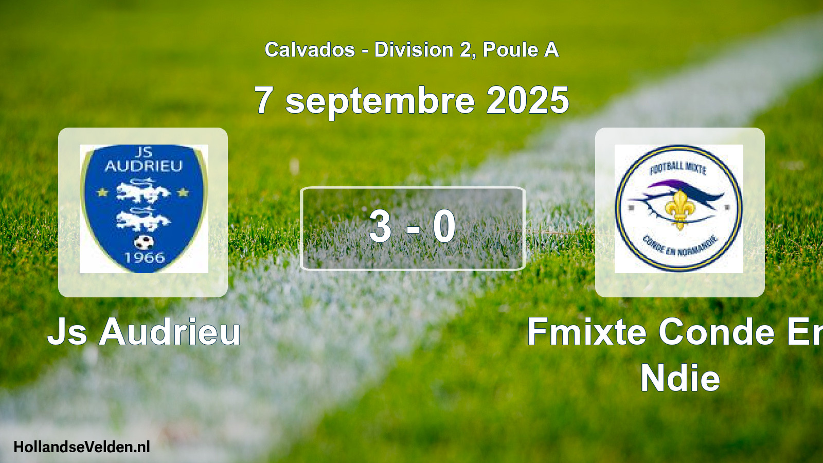 Gespeelde wedstrijd: Js Audrieu - Fmixte Conde En Ndie 3 - 0 (7 september 2025)
