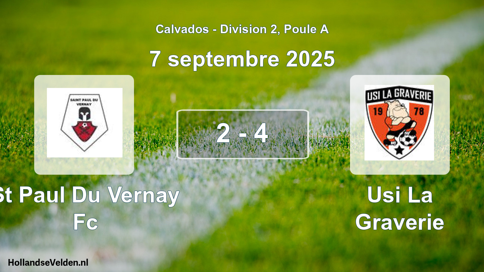 Gespeelde wedstrijd: St Paul Du Vernay Fc - Usi La Graverie 2 - 4 (7 september 2025)