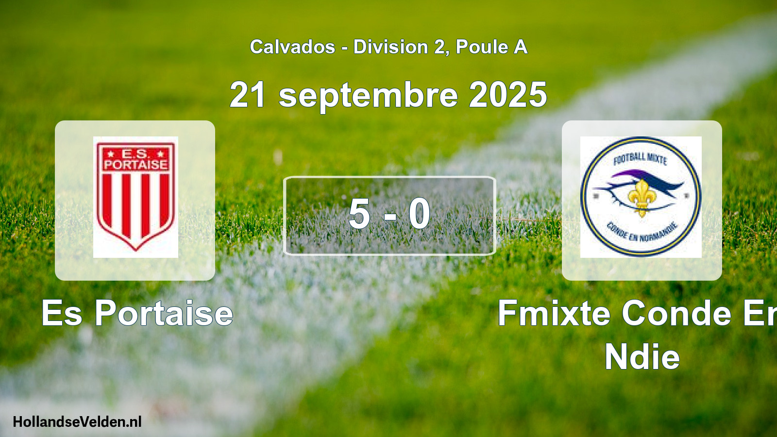 Gespeelde wedstrijd: Es Portaise - Fmixte Conde En Ndie 5 - 0 (21 septembre 2025)