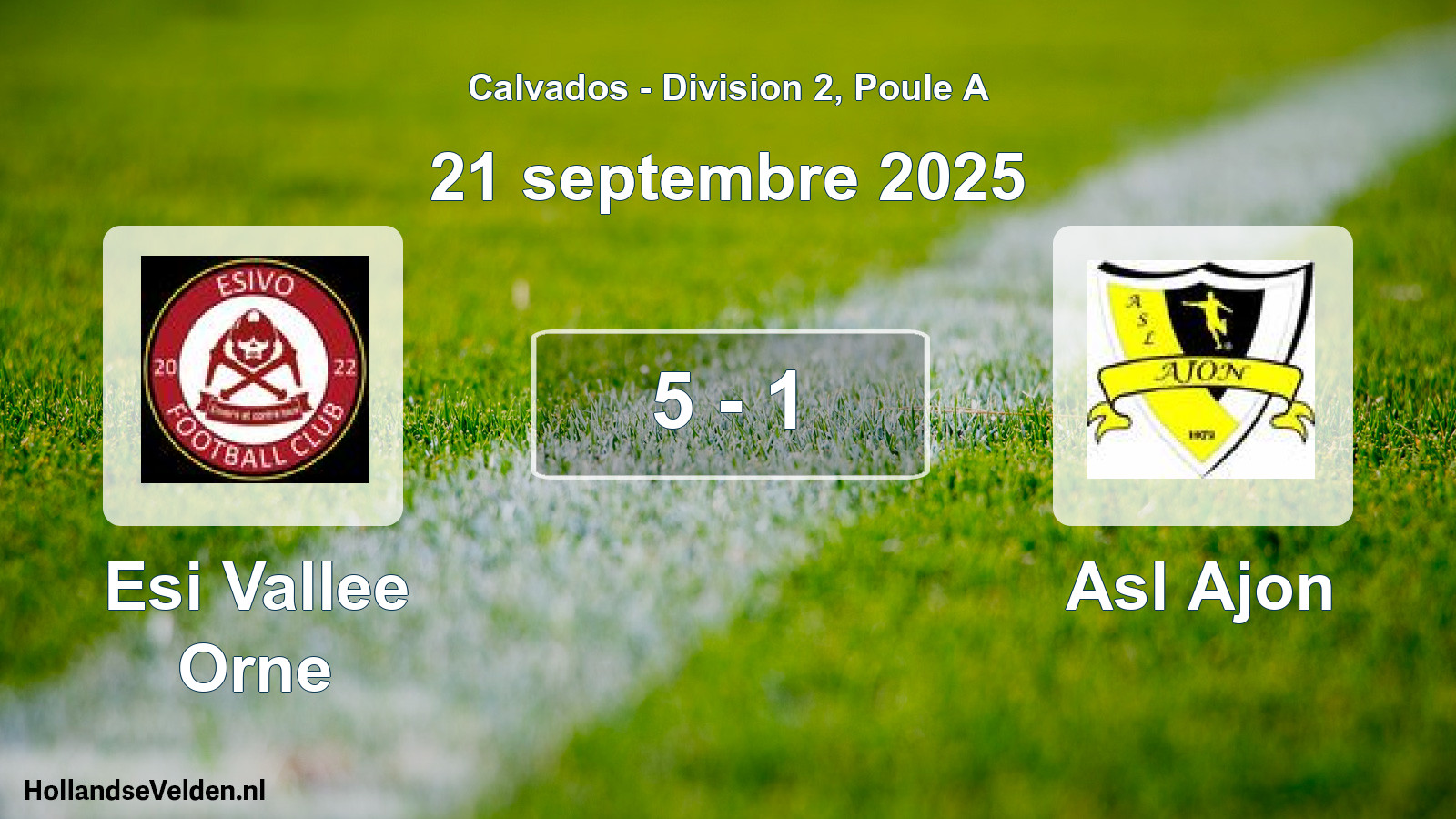 Gespeelde wedstrijd: Esi Vallee Orne - Asl Ajon 5 - 1 (21 septembre 2025)