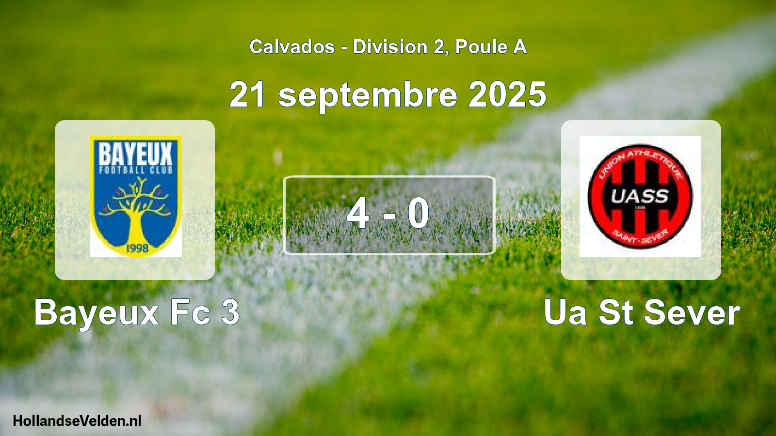Gespeelde wedstrijd: Bayeux Fc 3 - Ua St Sever 4 - 0 (21 septembre 2025)