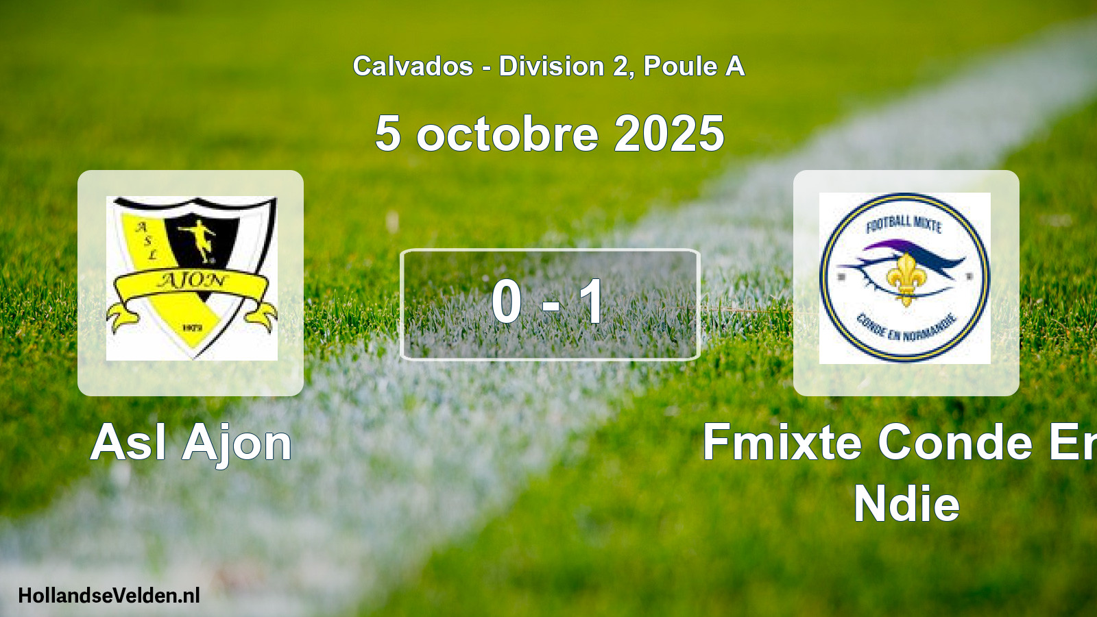 Gespeelde wedstrijd: Asl Ajon - Fmixte Conde En Ndie 0 - 1 (5 oktober 2025)