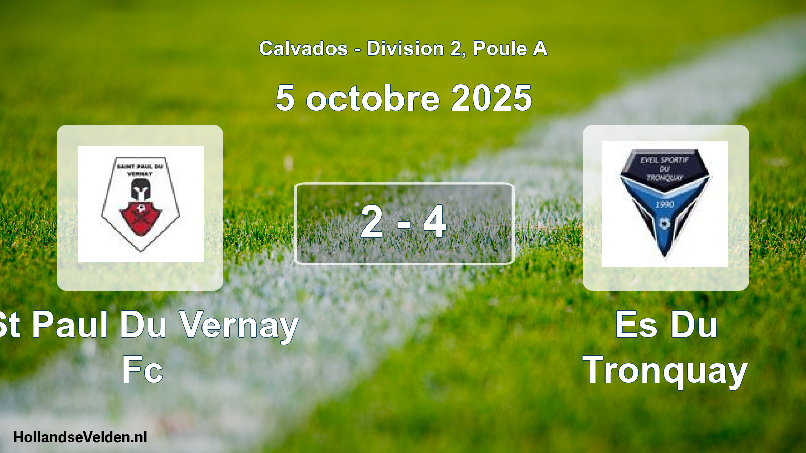 Gespeelde wedstrijd: St Paul Du Vernay Fc - Es Du Tronquay 2 - 4 (5 octobre 2025)