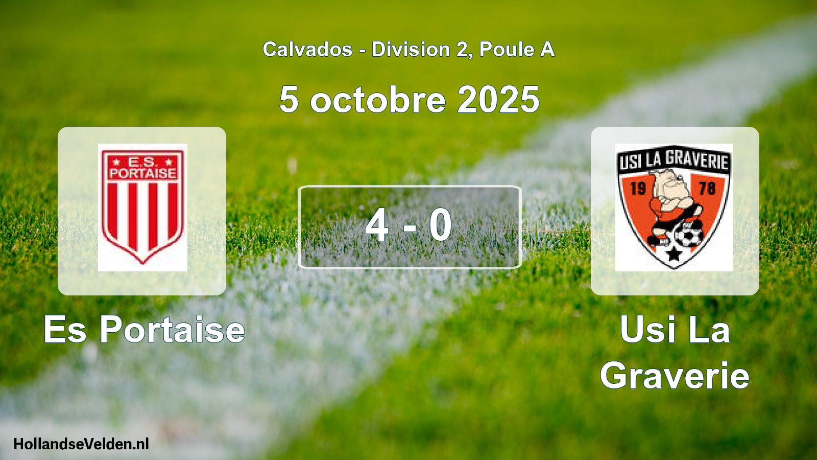 Gespeelde wedstrijd: Es Portaise - Usi La Graverie 4 - 0 (5 oktober 2025)