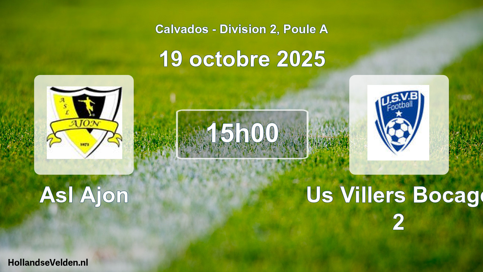 Geplande wedstrijd: Asl Ajon - Us Villers Bocage 2 (19 oktober 2025)