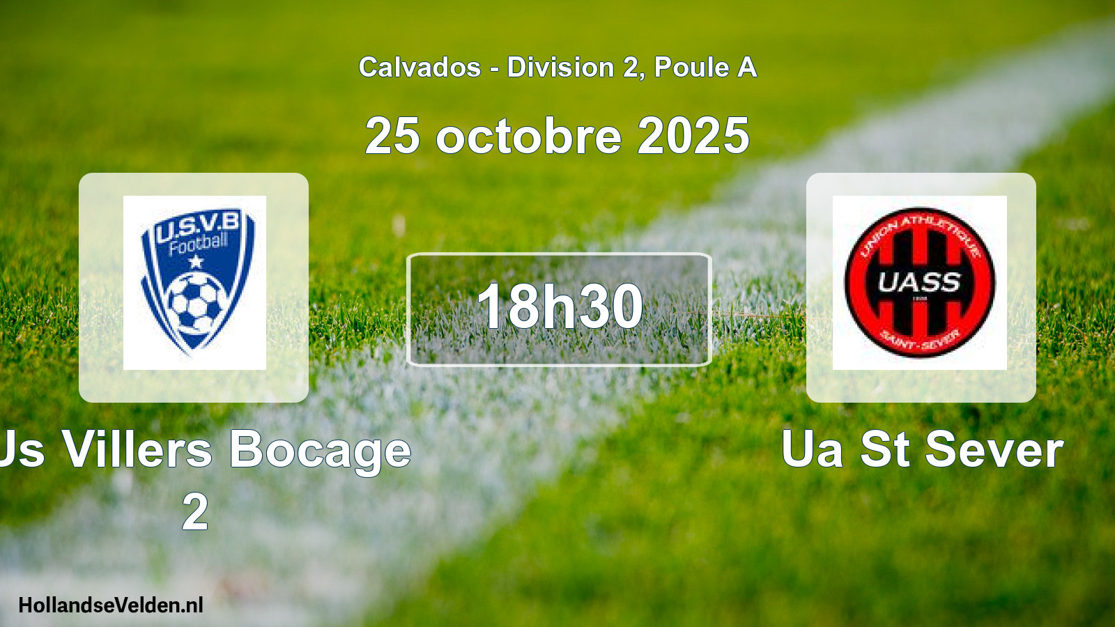 Geplande wedstrijd: Us Villers Bocage 2 - Ua St Sever (25 oktober 2025)