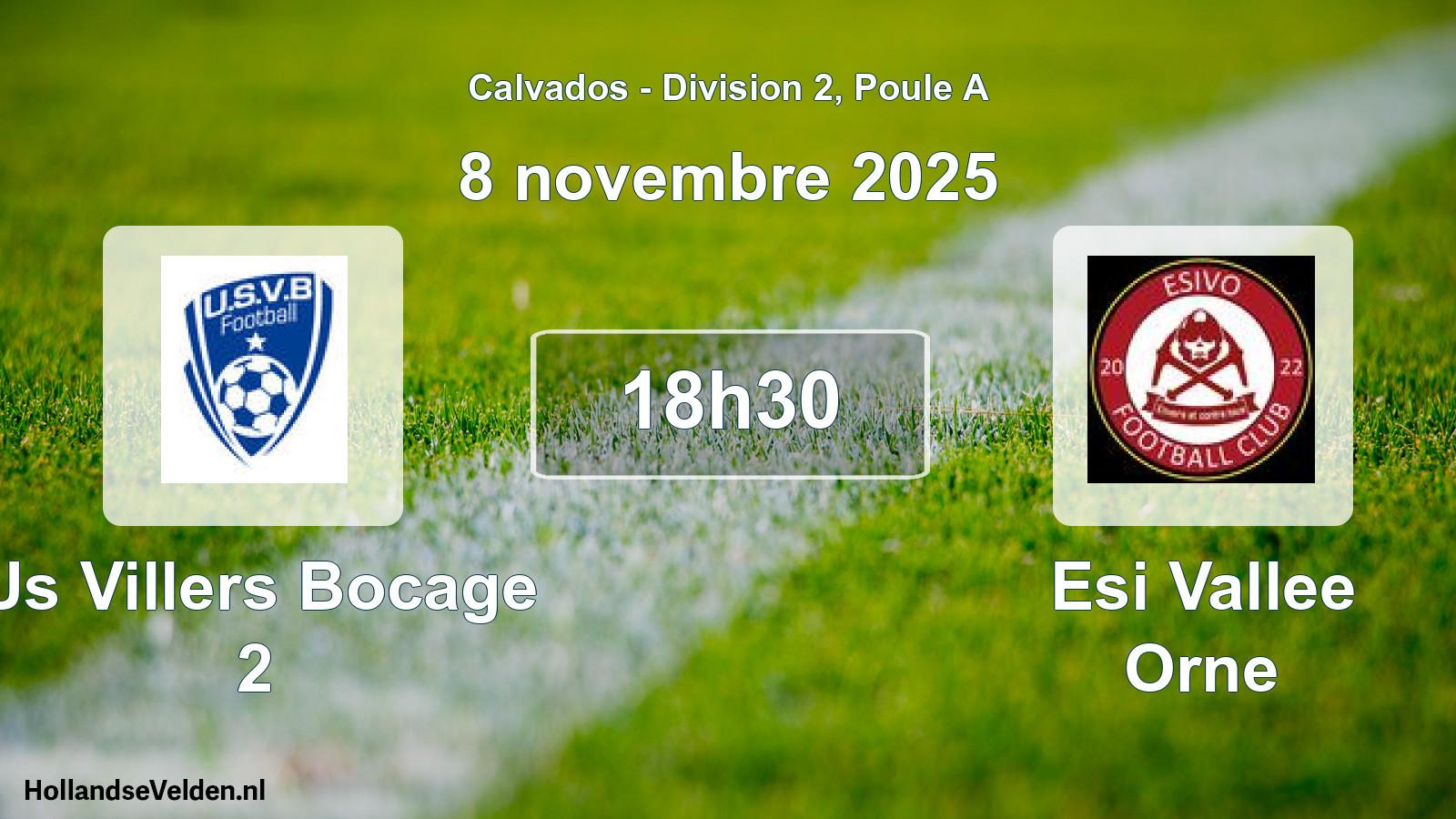 Geplande wedstrijd: Us Villers Bocage 2 - Esi Vallee Orne (8 novembre 2025)