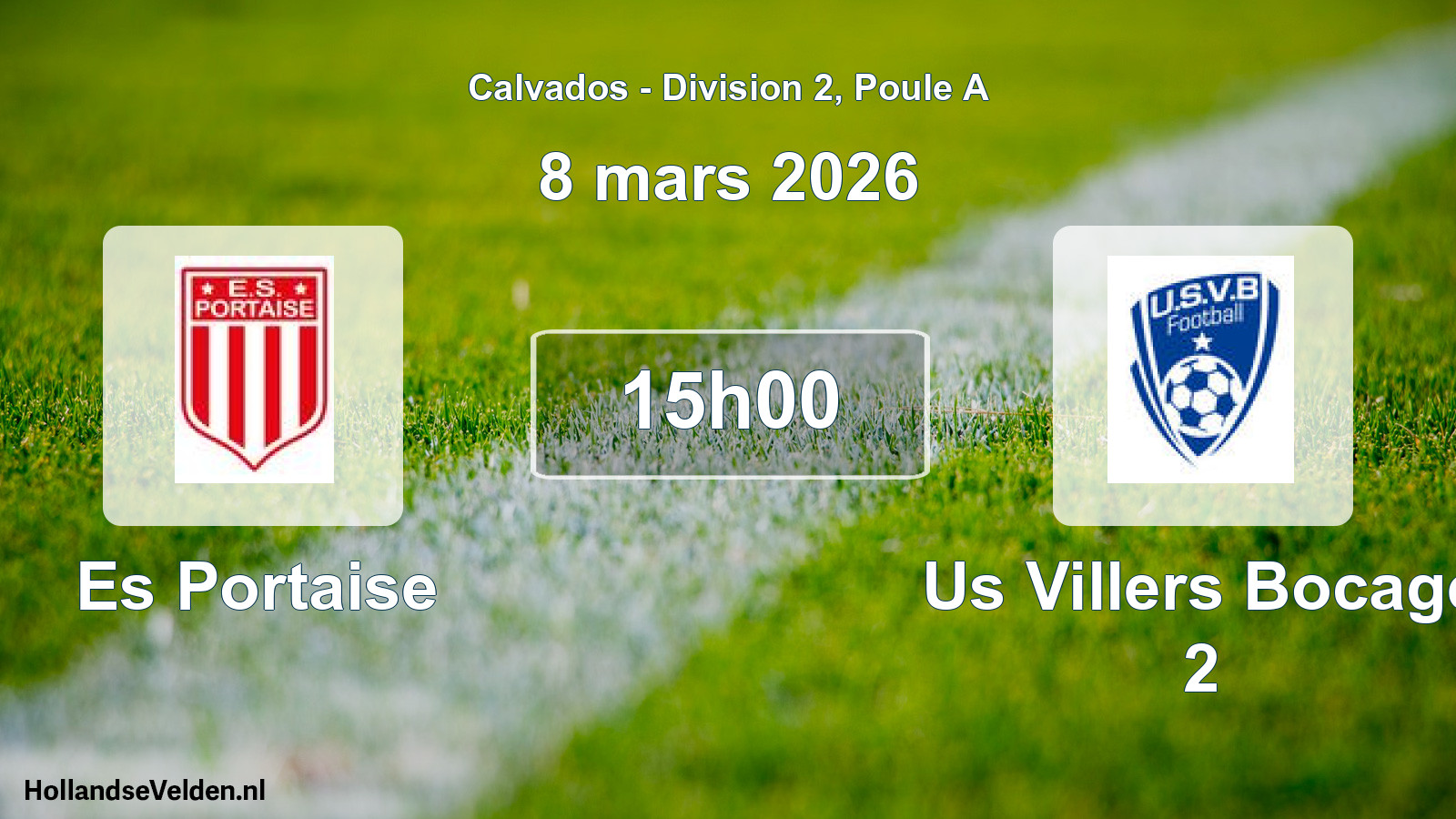 Geplande wedstrijd: Es Portaise - Us Villers Bocage 2 (8 maart 2026)