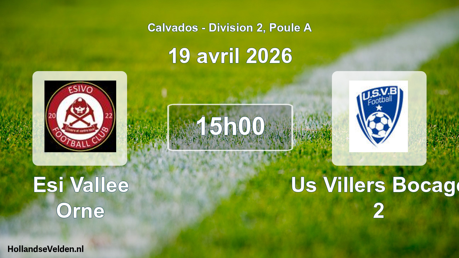 Geplande wedstrijd: Esi Vallee Orne - Us Villers Bocage 2 (19 april 2026)