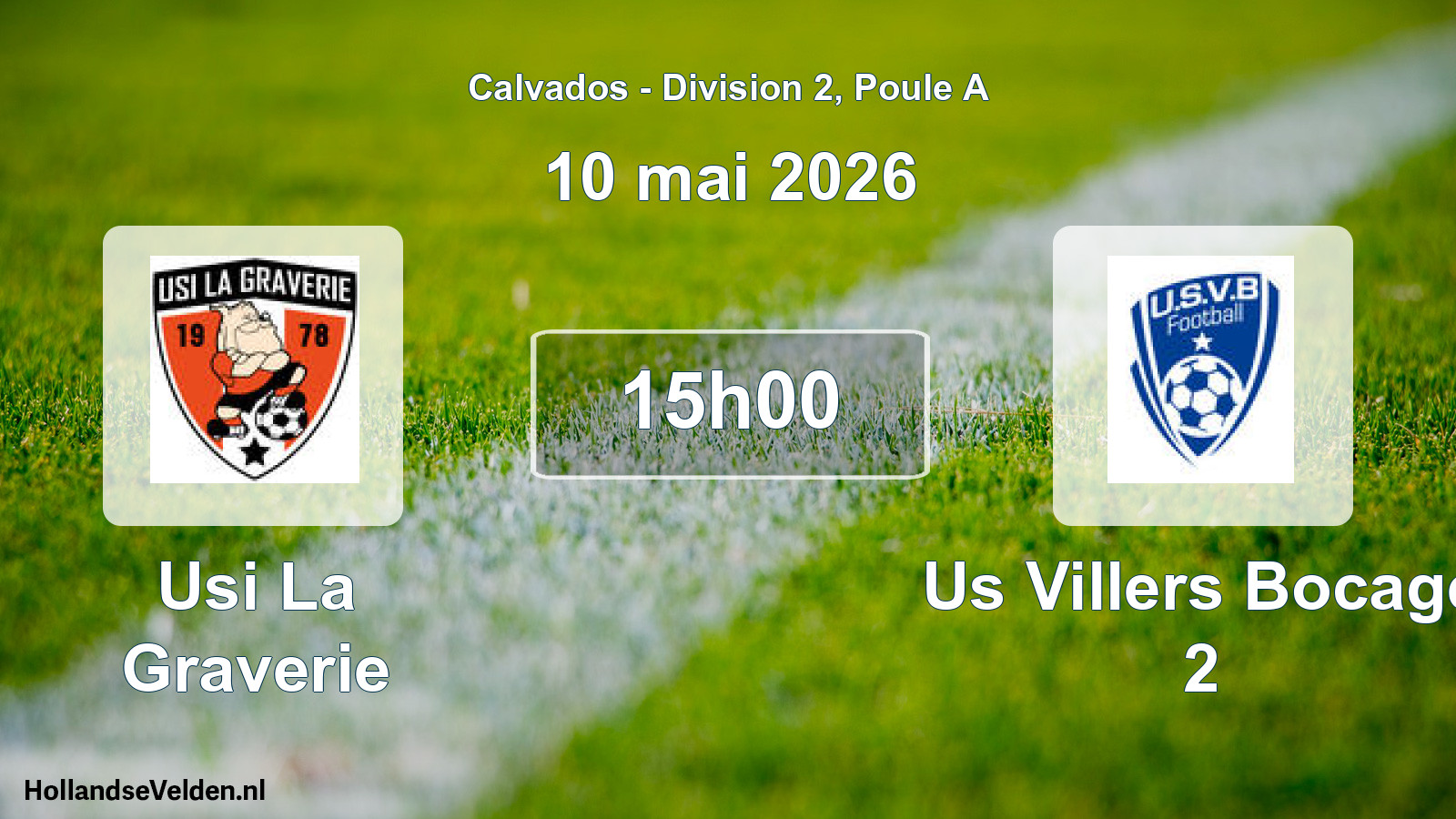 Geplande wedstrijd: Usi La Graverie - Us Villers Bocage 2 (10 mei 2026)