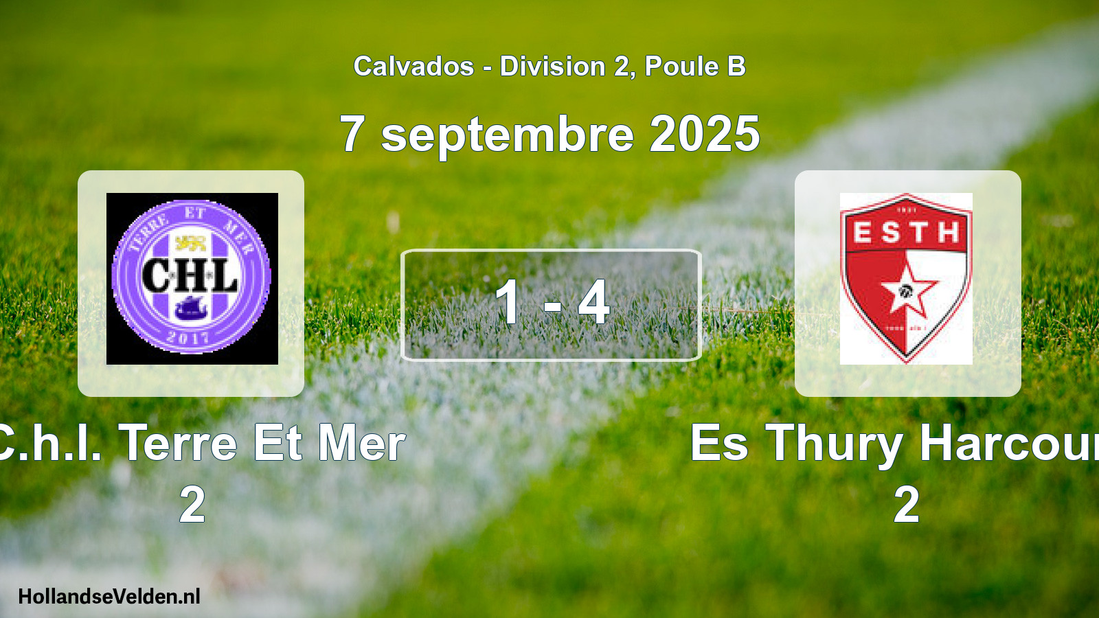 Gespeelde wedstrijd: C.h.l. Terre Et Mer 2 - Es Thury Harcourt 2 1 - 4 (7 septembre 2025)