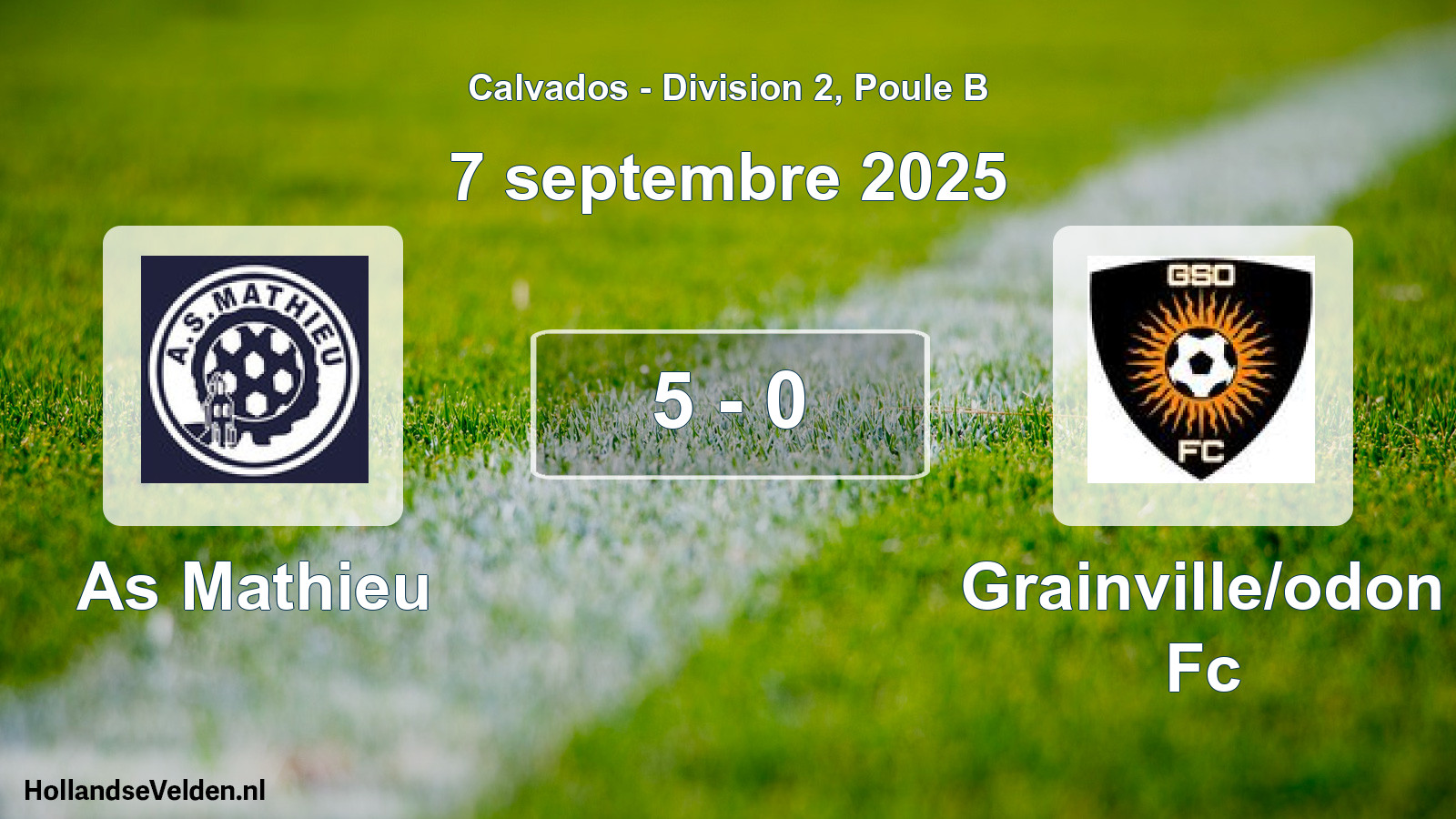 Gespeelde wedstrijd: As Mathieu - Grainville/odon Fc 5 - 0 (7 septembre 2025)