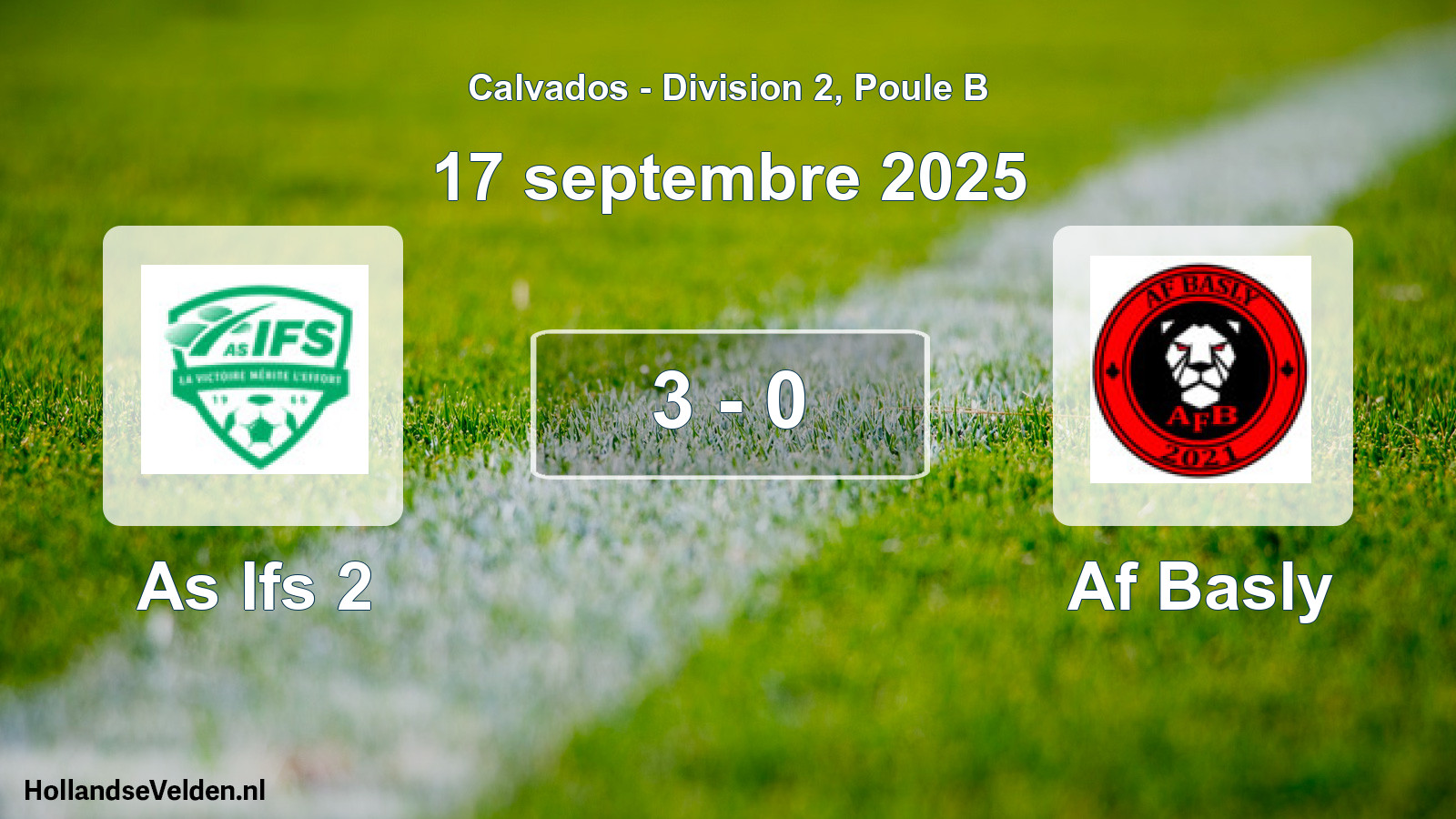 Gespeelde wedstrijd: As Ifs 2 - Af Basly 3 - 0 (17 septembre 2025)