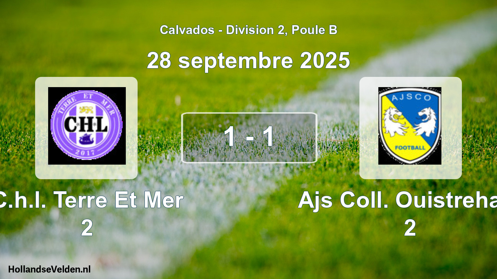 Gespeelde wedstrijd: C.h.l. Terre Et Mer 2 - Ajs Coll. Ouistreham 2 1 - 1 (28 septembre 2025)