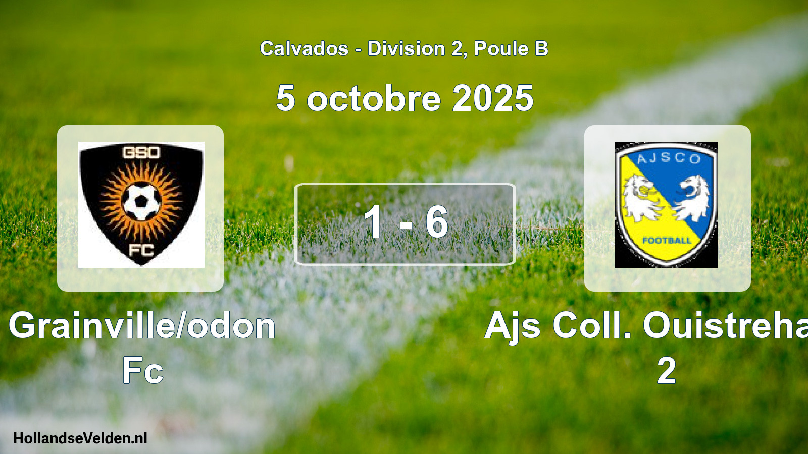 Total number of matches played: Grainville/odon Fc - Ajs Coll. Ouistreham 2 1 - 6 (5 October 2025)