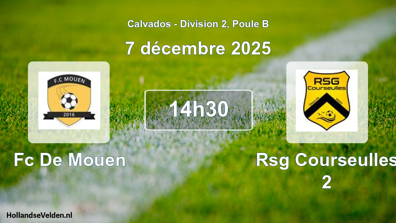 Geplande wedstrijd: Fc De Mouen - Rsg Courseulles 2 (7 december 2025)