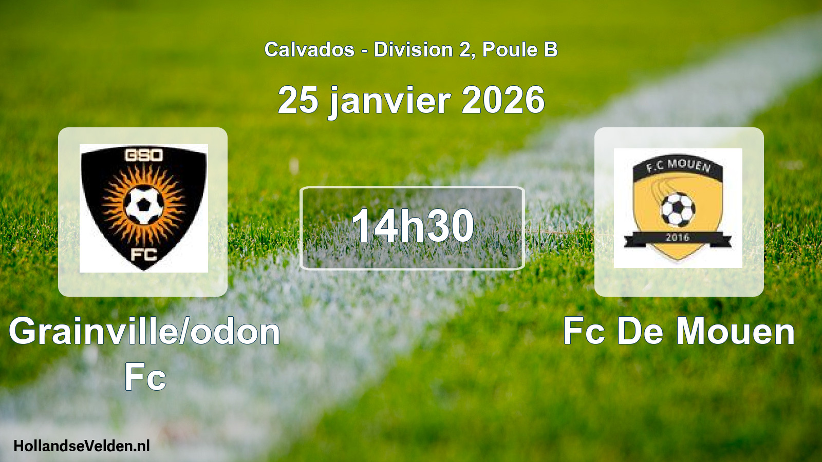 Geplande wedstrijd: Grainville/odon Fc - Fc De Mouen (25 janvier 2026)