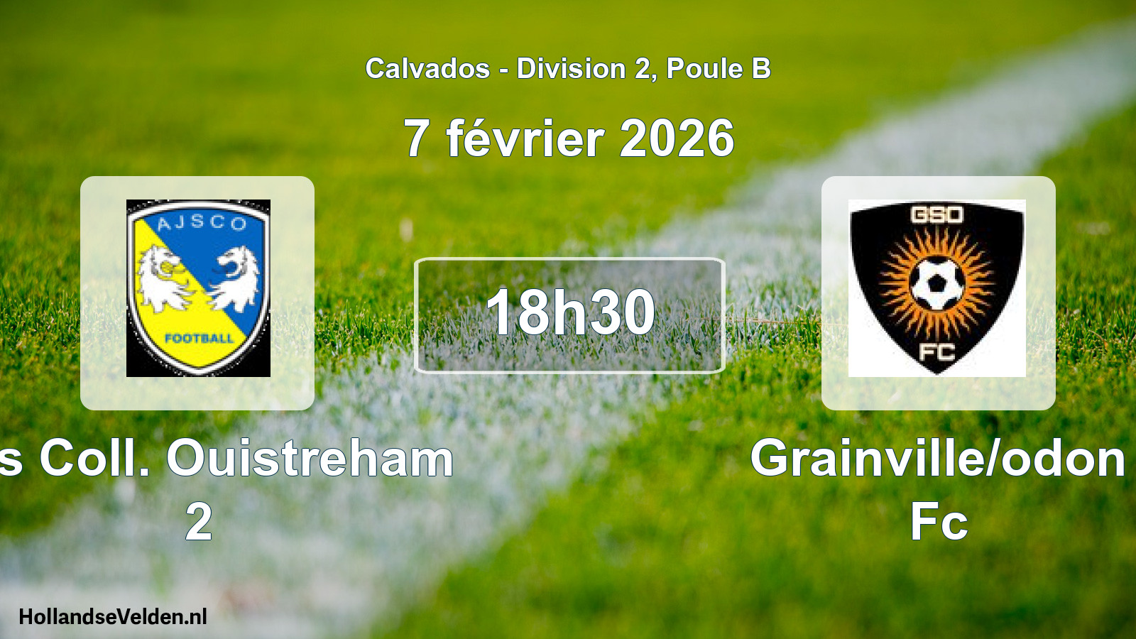 Geplande wedstrijd: Ajs Coll. Ouistreham 2 - Grainville/odon Fc (7 février 2026)