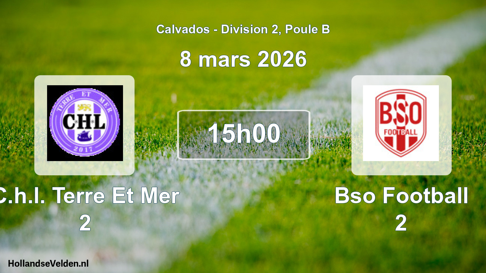 Geplande wedstrijd: C.h.l. Terre Et Mer 2 - Bso Football 2 (8 maart 2026)