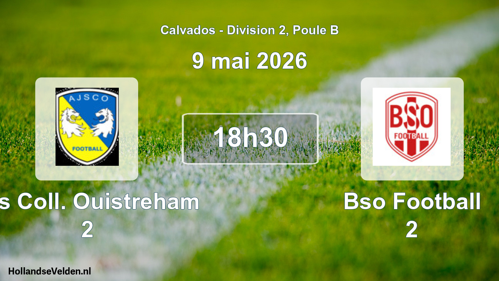 Geplande wedstrijd: Ajs Coll. Ouistreham 2 - Bso Football 2 (9 mai 2026)