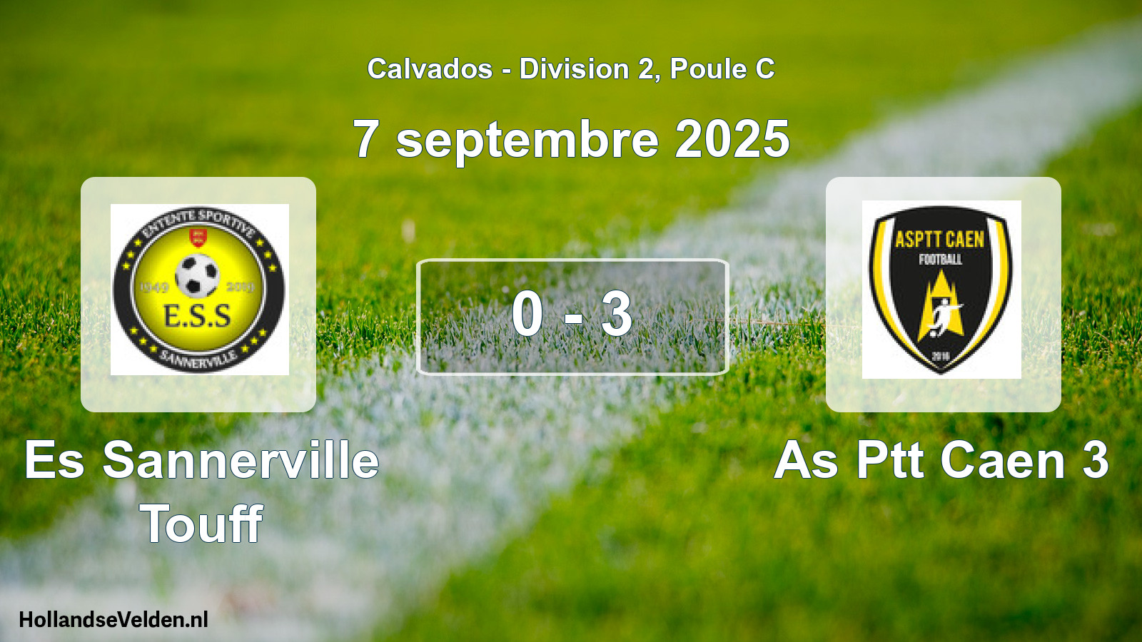 Gespeelde wedstrijd: Es Sannerville Touff - As Ptt Caen 3 0 - 3 (7 septembre 2025)