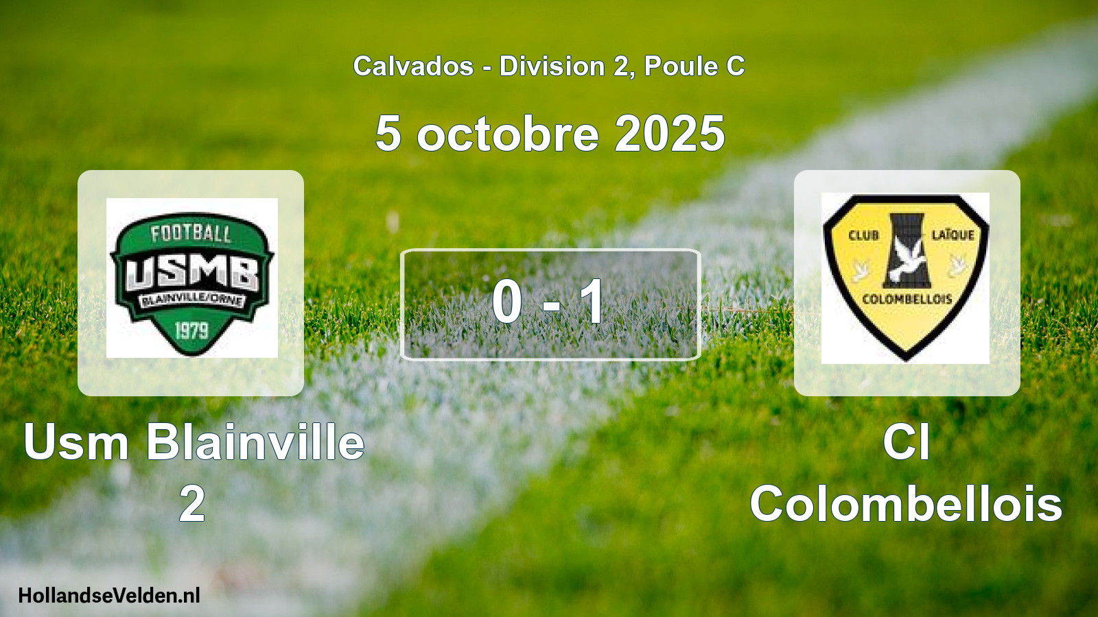Gespeelde wedstrijd: Usm Blainville 2 - Cl Colombellois 0 - 1 (5 octobre 2025)